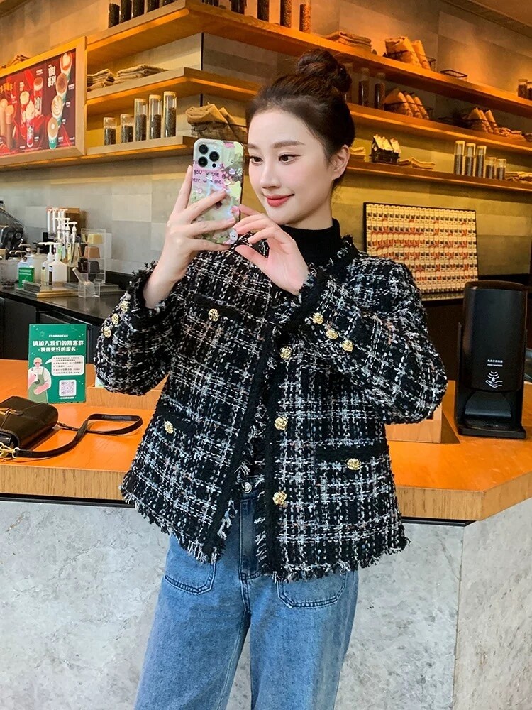 BLACK CHANEL STYLE COAT/ 18