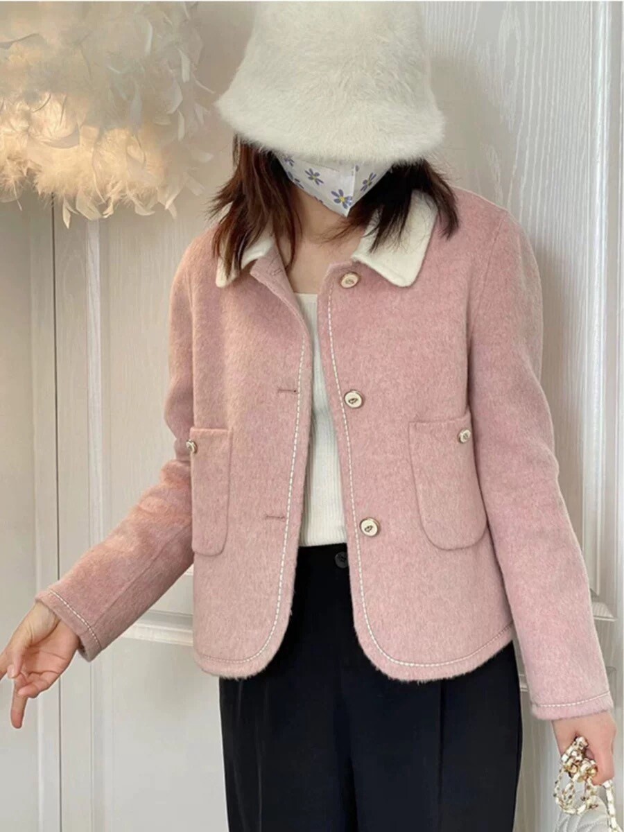 PINK WOOL COAT