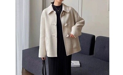 LIGHT BROWN WOOL COAT/ 23
