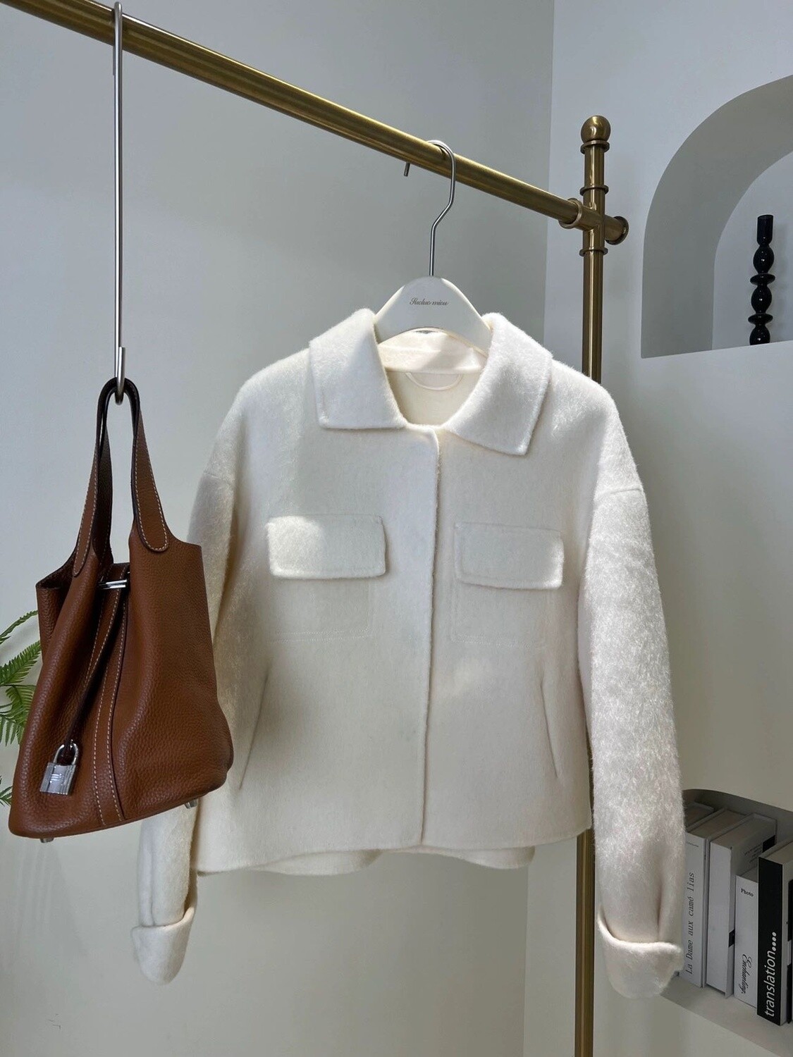 SHORT WOOL COAT WHITE/24