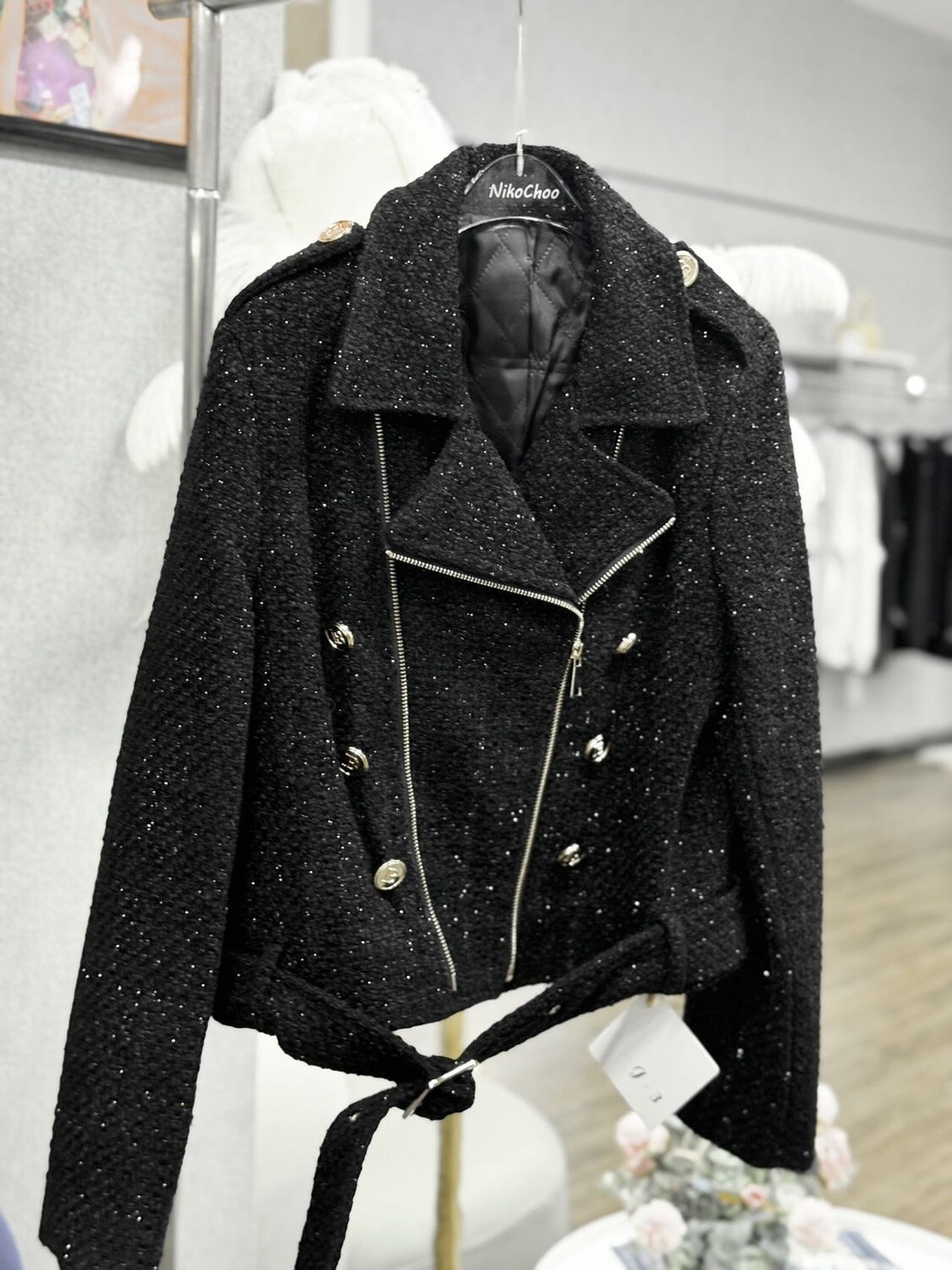 BLACK CHANEL STYLE COAT/ 04