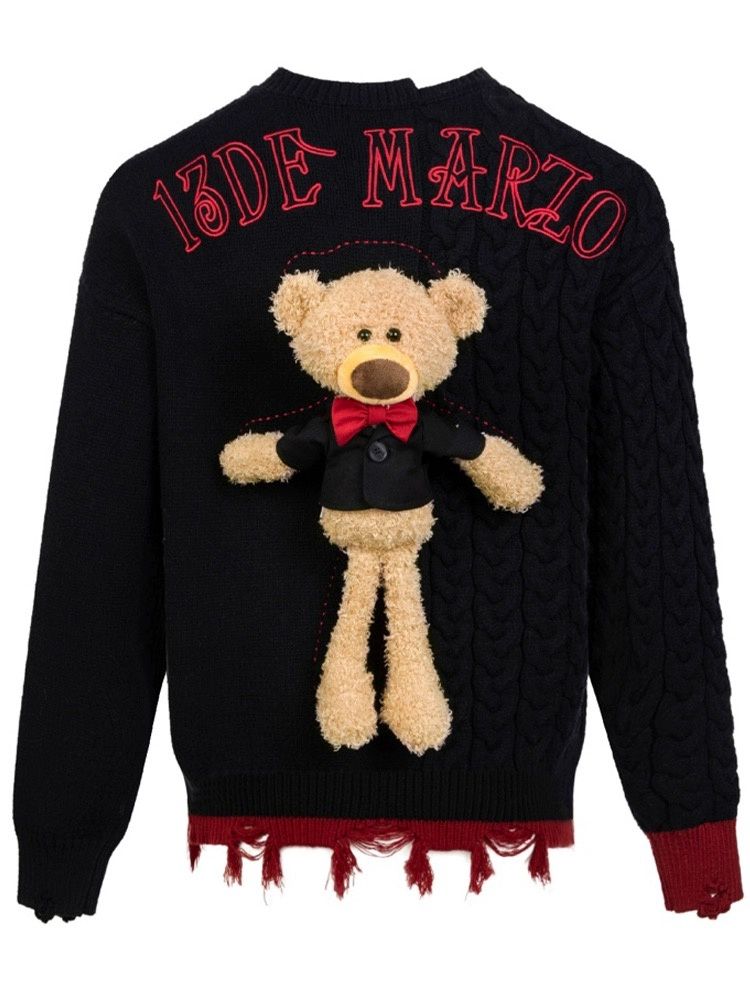 13DE MARZO&amp;SESAME STREET ELMO KNIT CARDIGAN BLACK