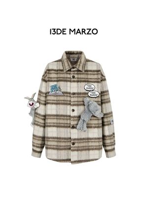 13DE MARZO&amp;LOONEY TUNES BUGS BUNNY PLAID SHIRT COAT KELP