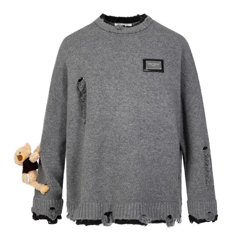 13DE  MARZO ARM PALDA BEAR FAKE TWO PIECE SWEATER