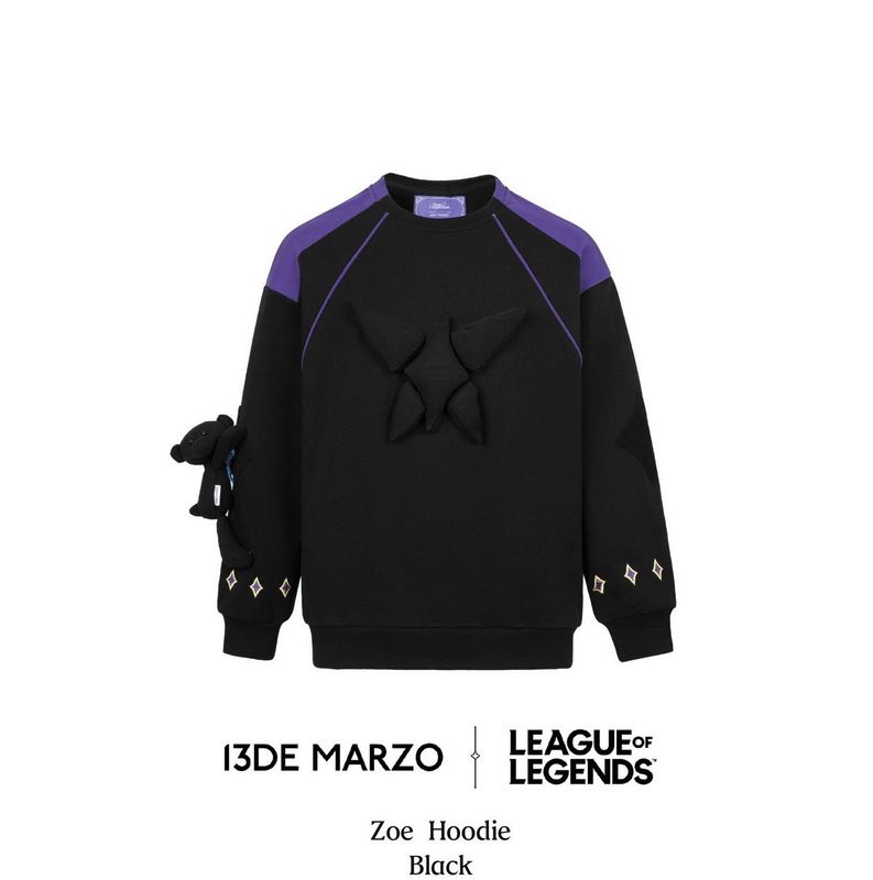 13DE MARZO &amp;LEAGUE LEGENDS ZOE HOODIE BLACK