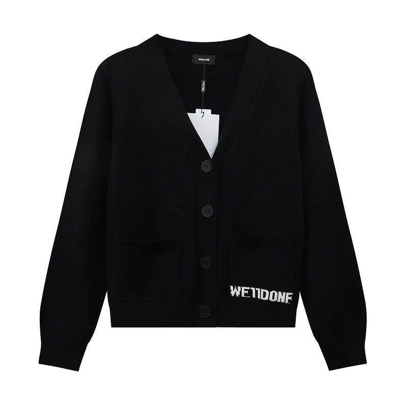 WE11DONE BLACK CARDIGAN