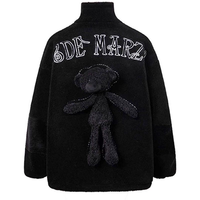 SALE/13DE MARZO BLACK  FLEECE COAT