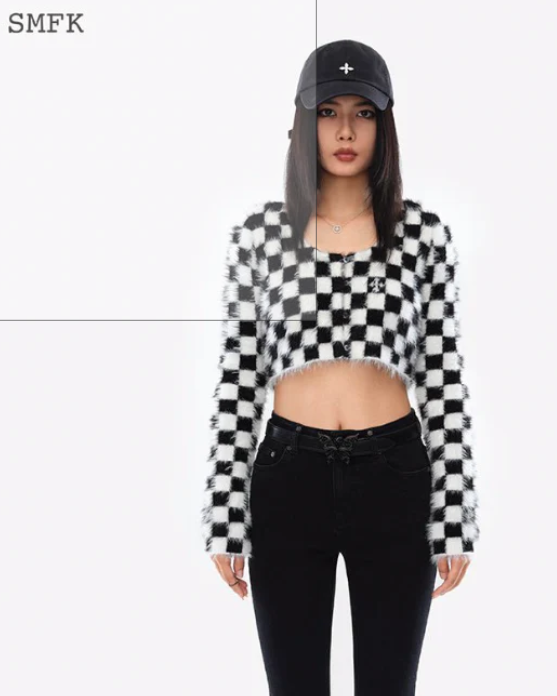 SMFK CHECKERBOARD CARDIGAN