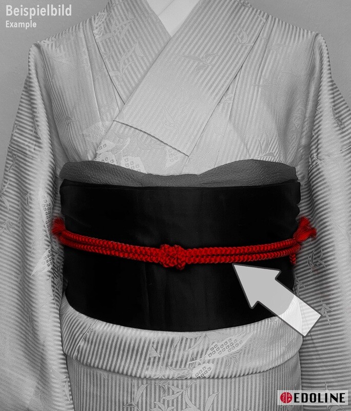 Pink-Rosa Furisode Obijime mit Herz und Perlen