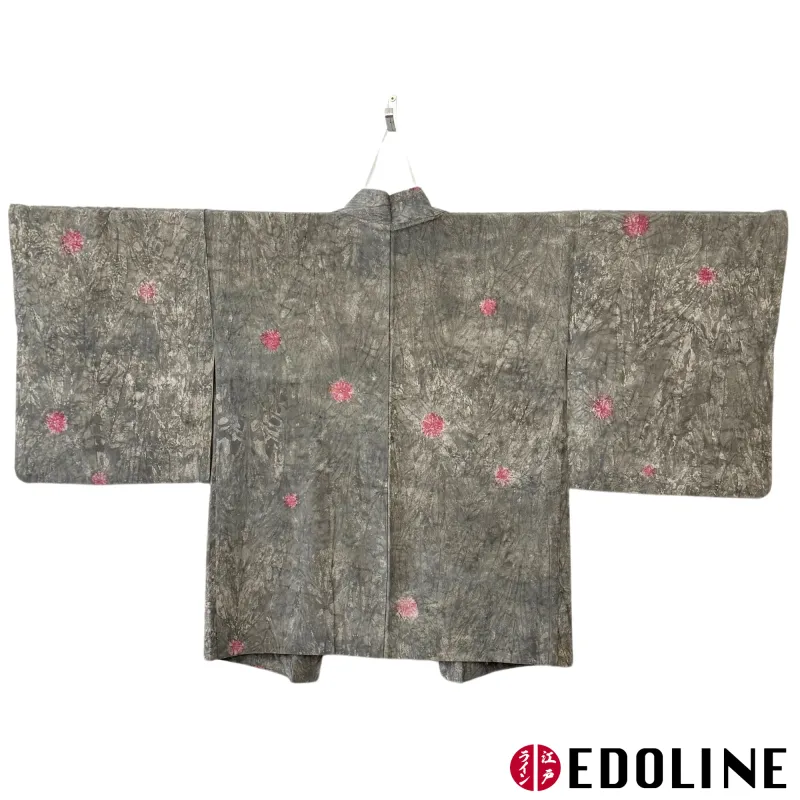 Grün-Grauer Haori mit Batikmuster