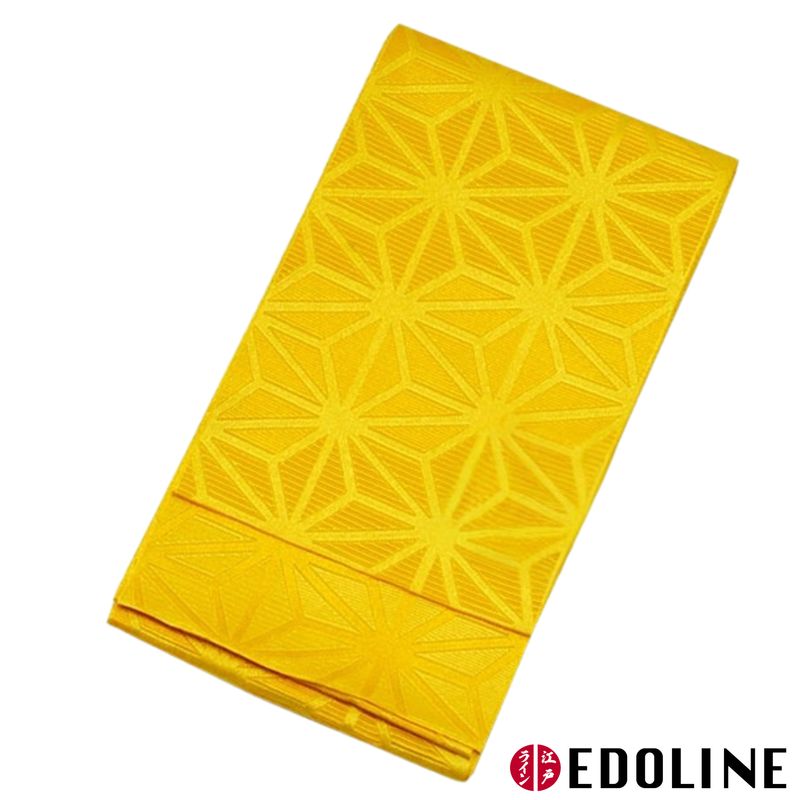 Gelber Asanoha Hanhaba Obi für Yukata