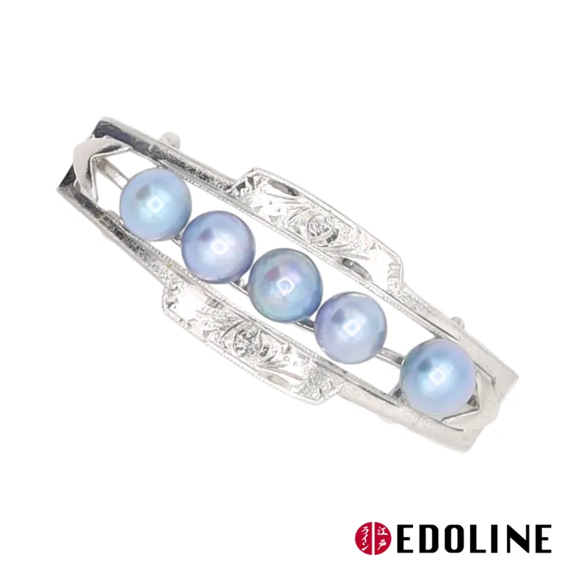 Vintage Obidome mit blauen Perlen und Silberfassung