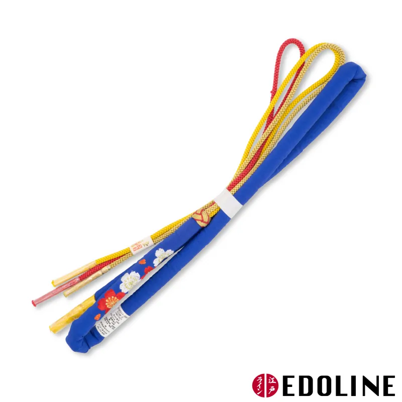 Blauer Marukuge Obijime mit Sakura-Muster