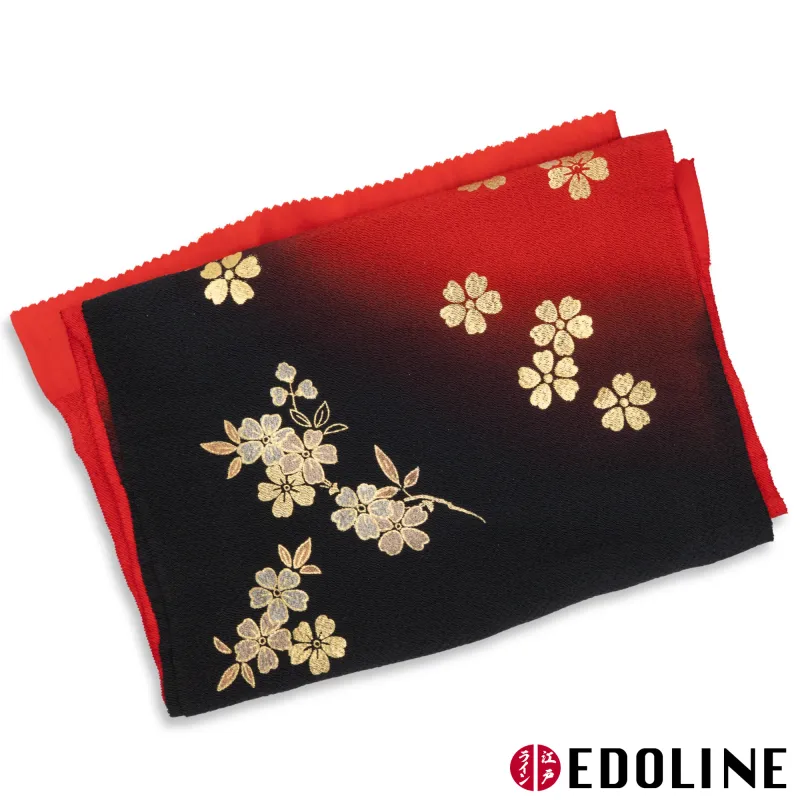 Rot-Schwarzes Obiage mit goldenen Sakura