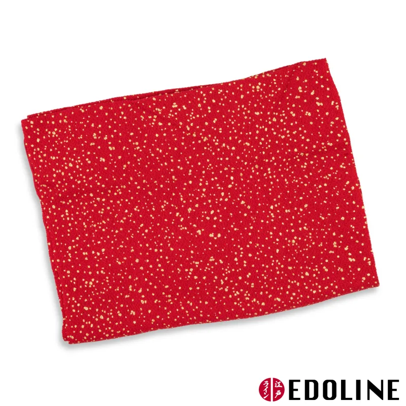 Rotes Obiage mit goldenenen Punkten