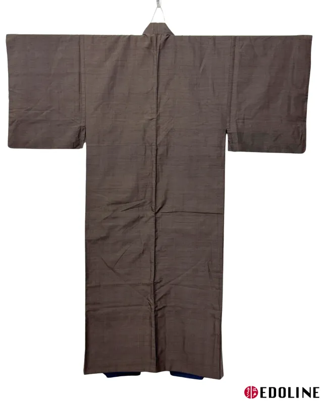 Brauner Tsumugi Awase Herren Kimono