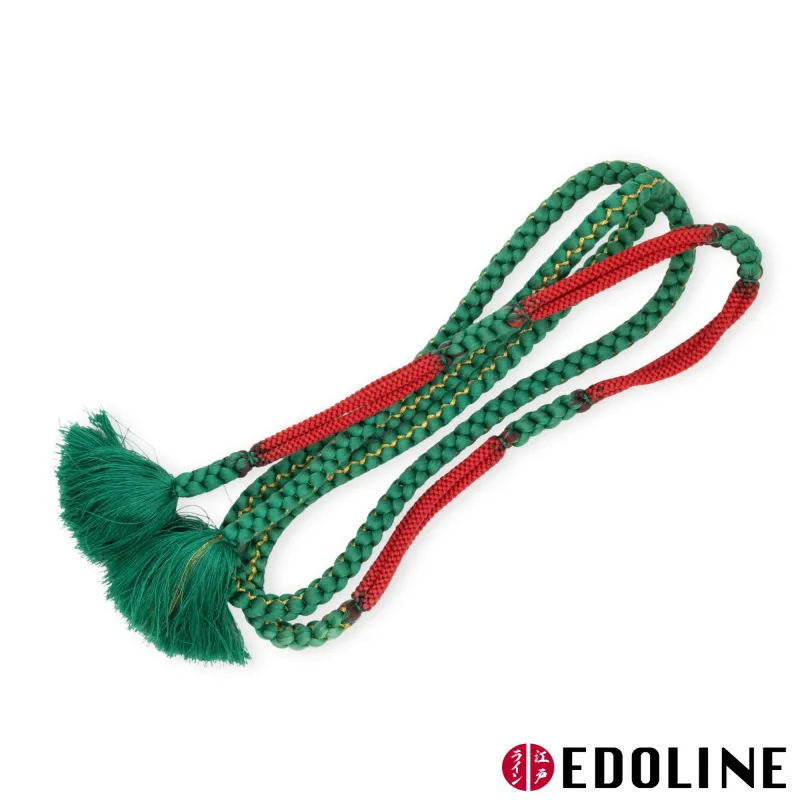 Grün-Roter Furisode Marugumi Obijime