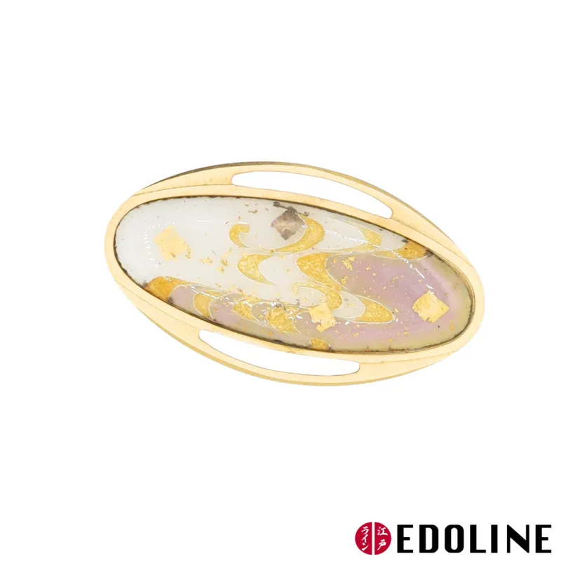 Vintage Obidome mit Goldeffekt und Wellenmuster