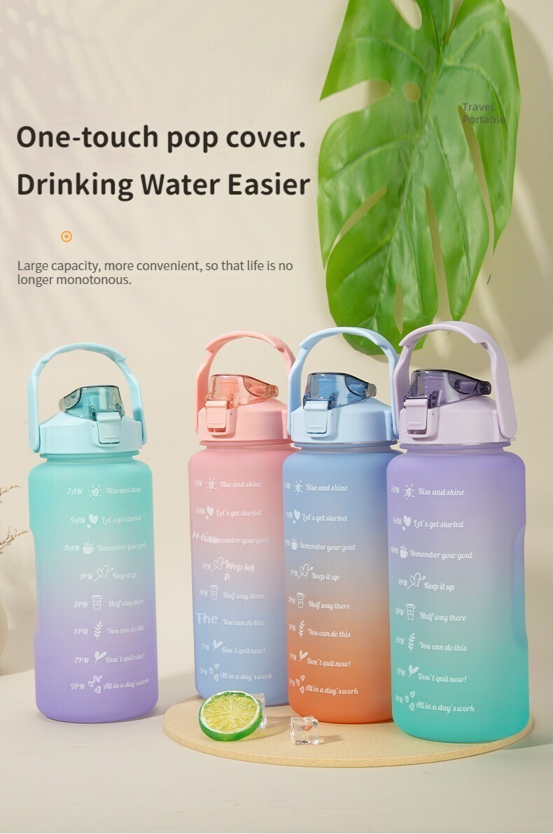 2 Liters Water Bottle Motivational Drinking Bottle