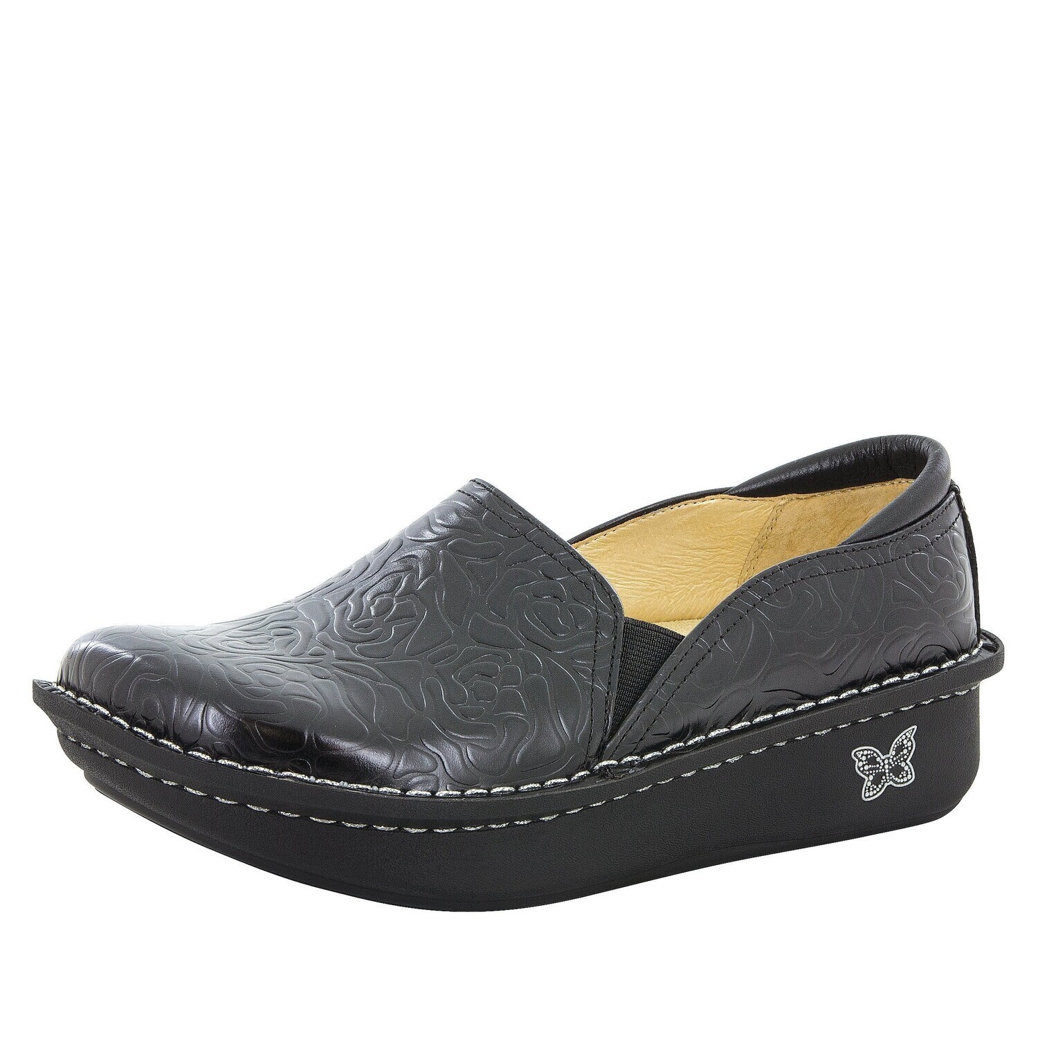 Debra, Color: Black Embossed Rose, Size: 36