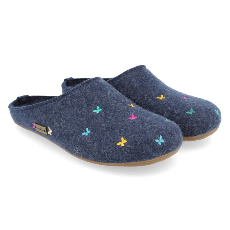 Farfalline Butterfly Slipper, Color: Denim, Size: 36