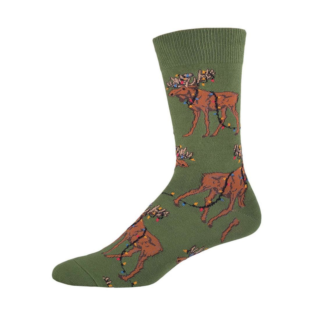 Xmas Lights Moose, Color: Parrot Green, Size: O/S