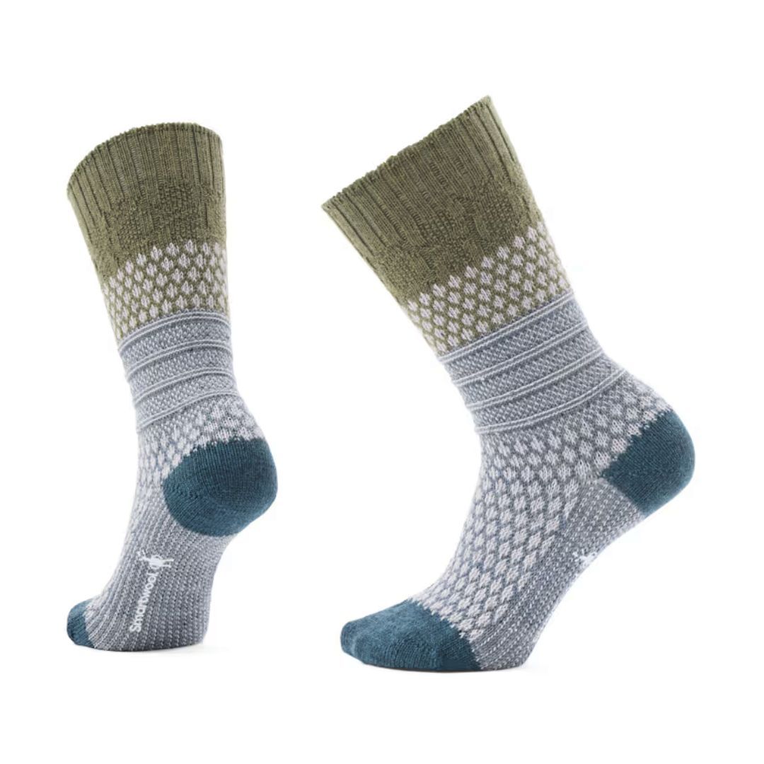 W Everyday Cozy Popcorn Cable Crew, Size: Medium, Color: Winter Moss