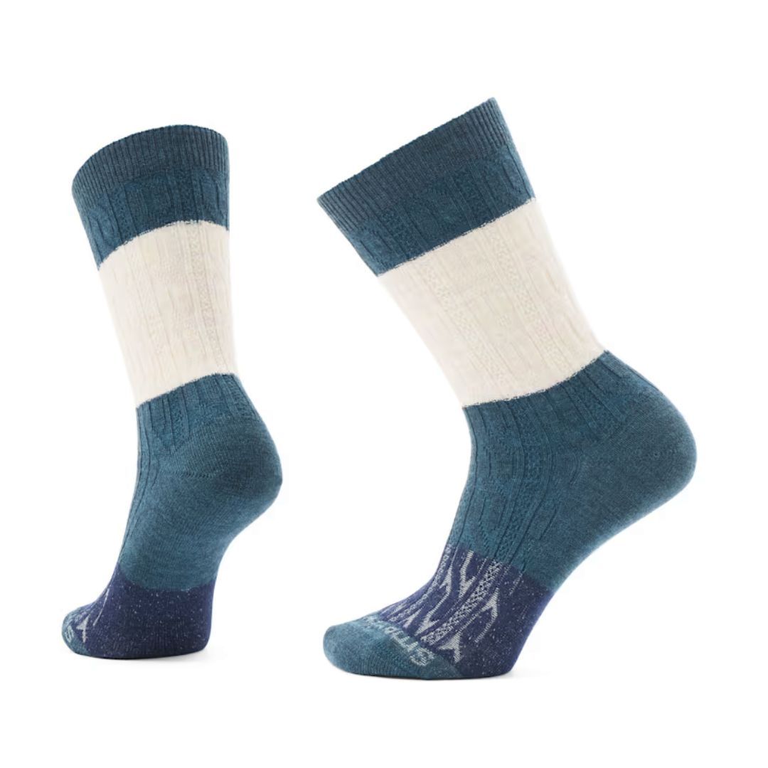 W Everyday Color Block Crew, Size: Medium, Color: Twlight Blue/Moonbeam