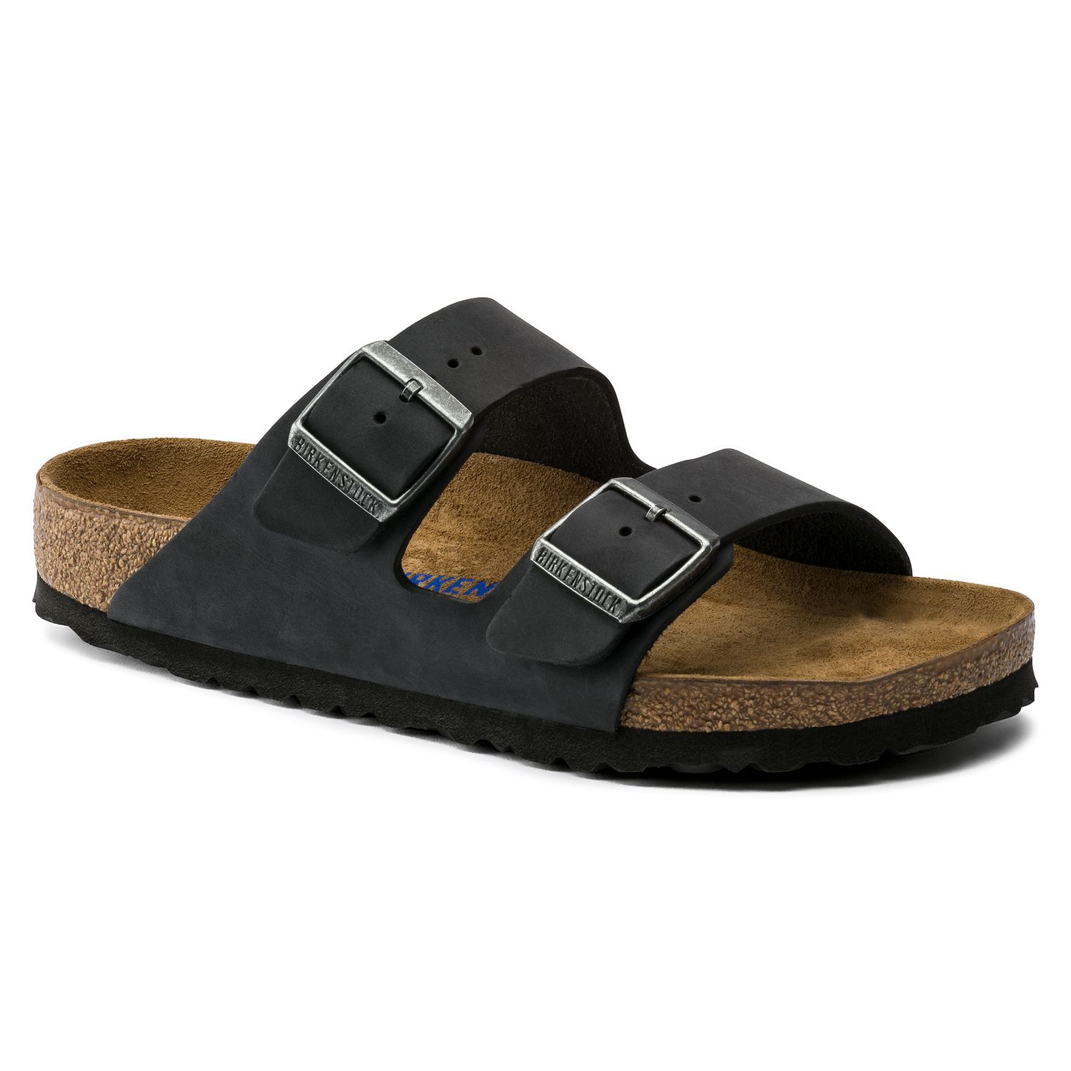 Arizona Soft Footbed Oiled Leather, Color: Black, Size: 37R