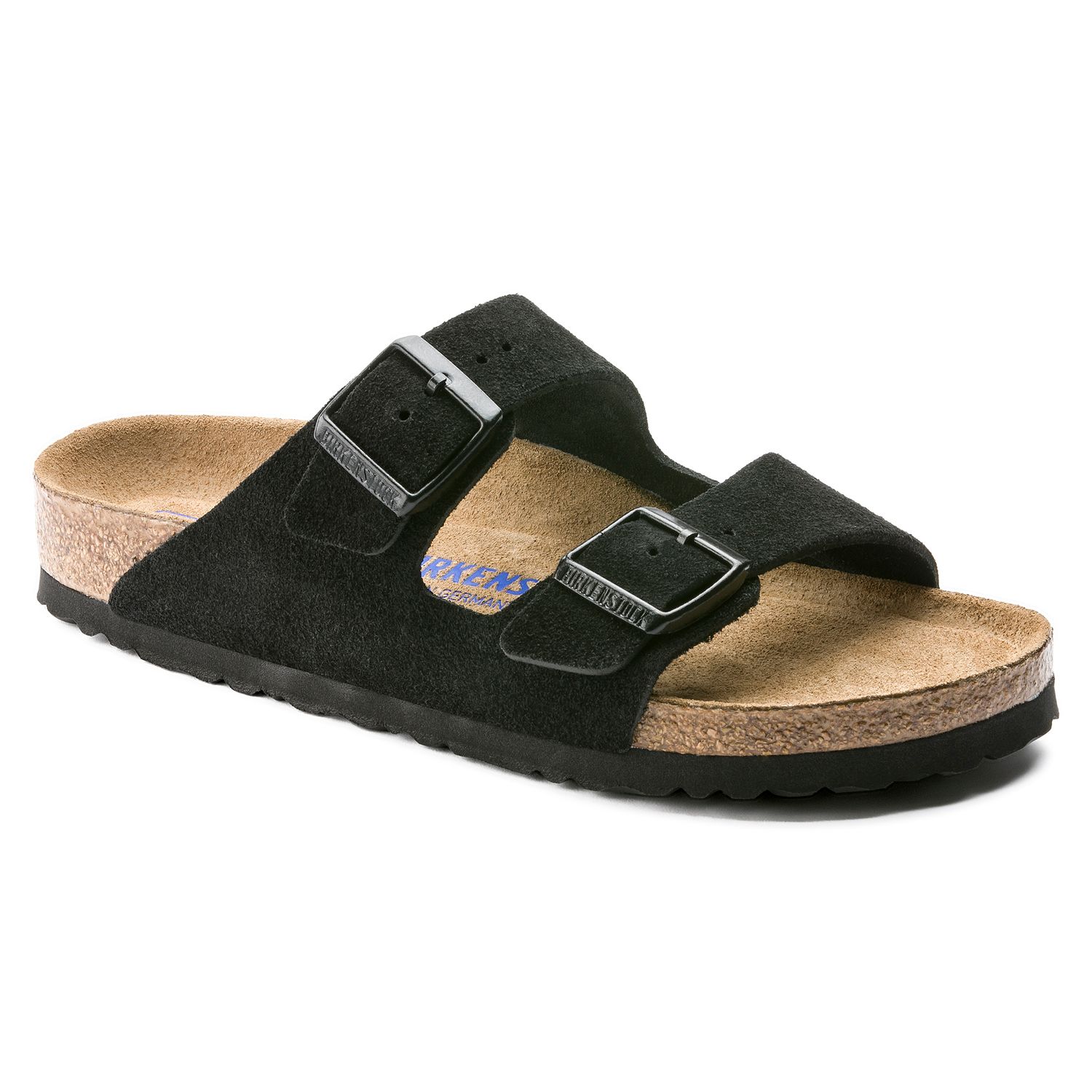 Arizona Soft Footbed Suede, Color: Black, Size: 37R