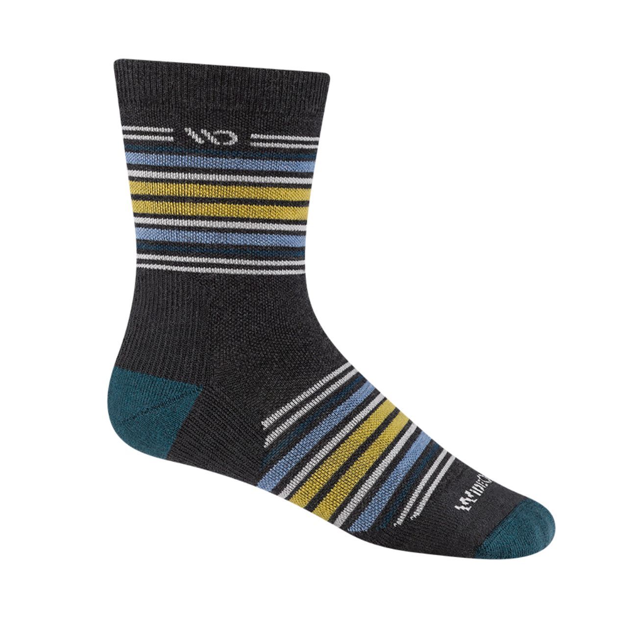 M Multi Stripe Midweight Micro Crew, Size: Large, Color: Charcoal