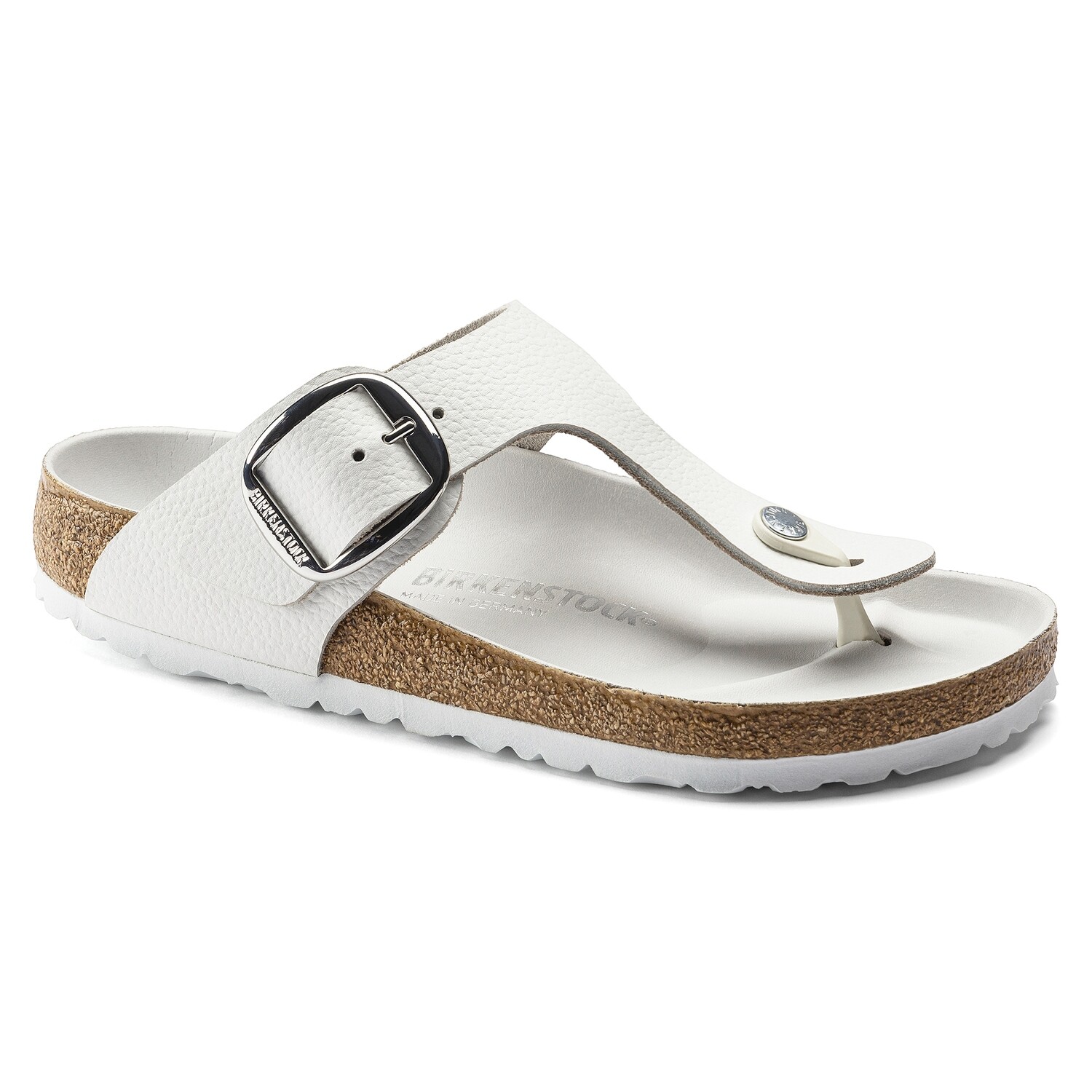 Gizeh Big Buckle Leather, Color: White, Size: 36R