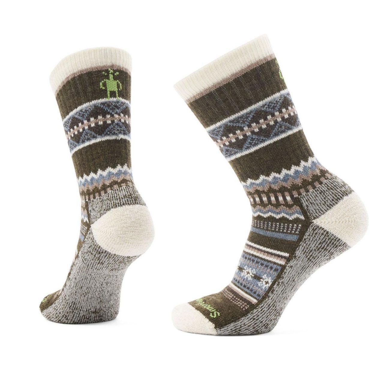 Everyday Cozy Snowed In Sweater Crew Socks, Color: Military Olive, Size: Medium