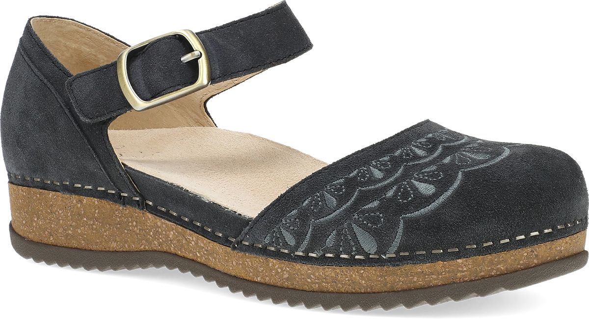 Mae Embroidered Suede, Color: Charcoal, Size: 37