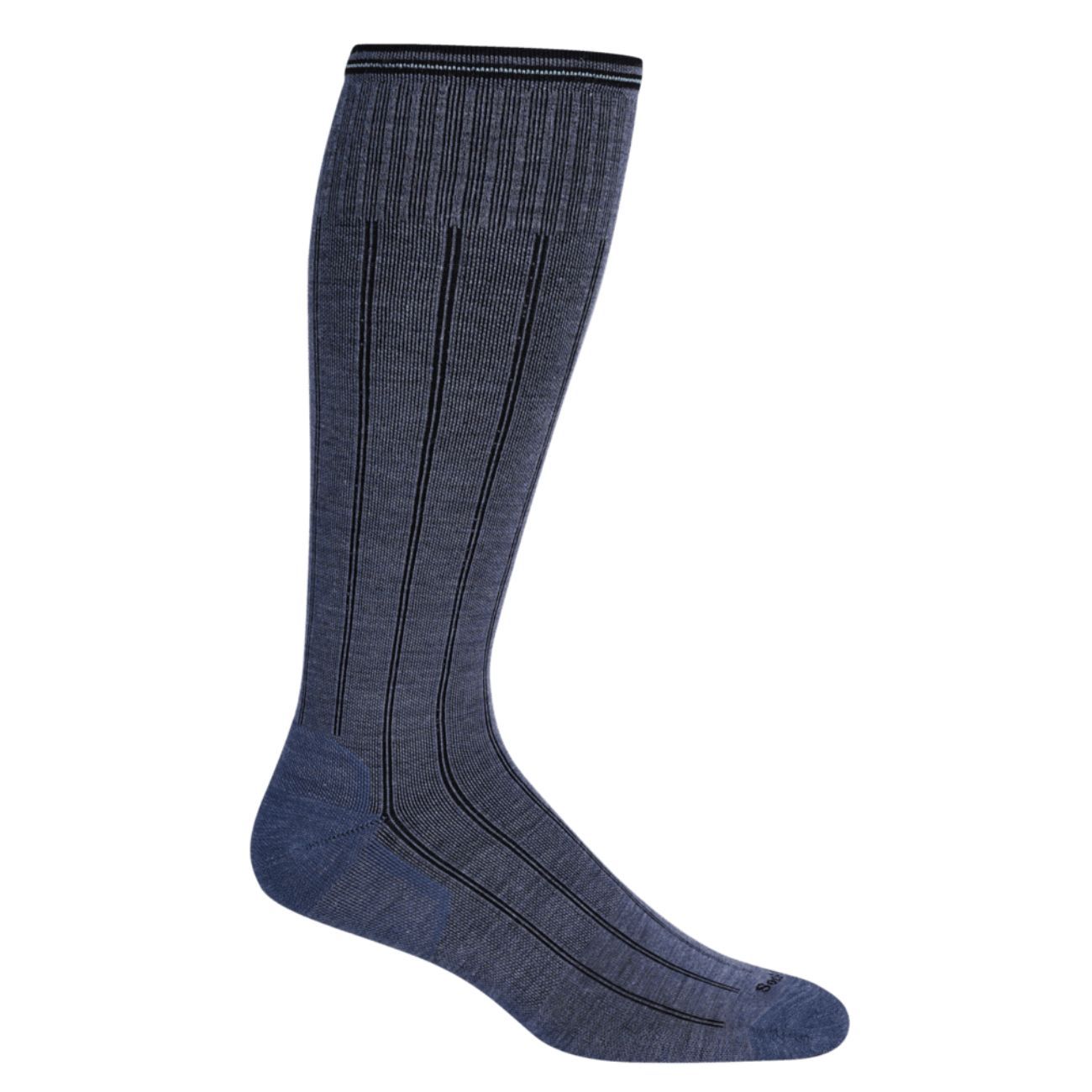 M High Rise Rib (Wide Calf), Color: Denim, Size: M/L