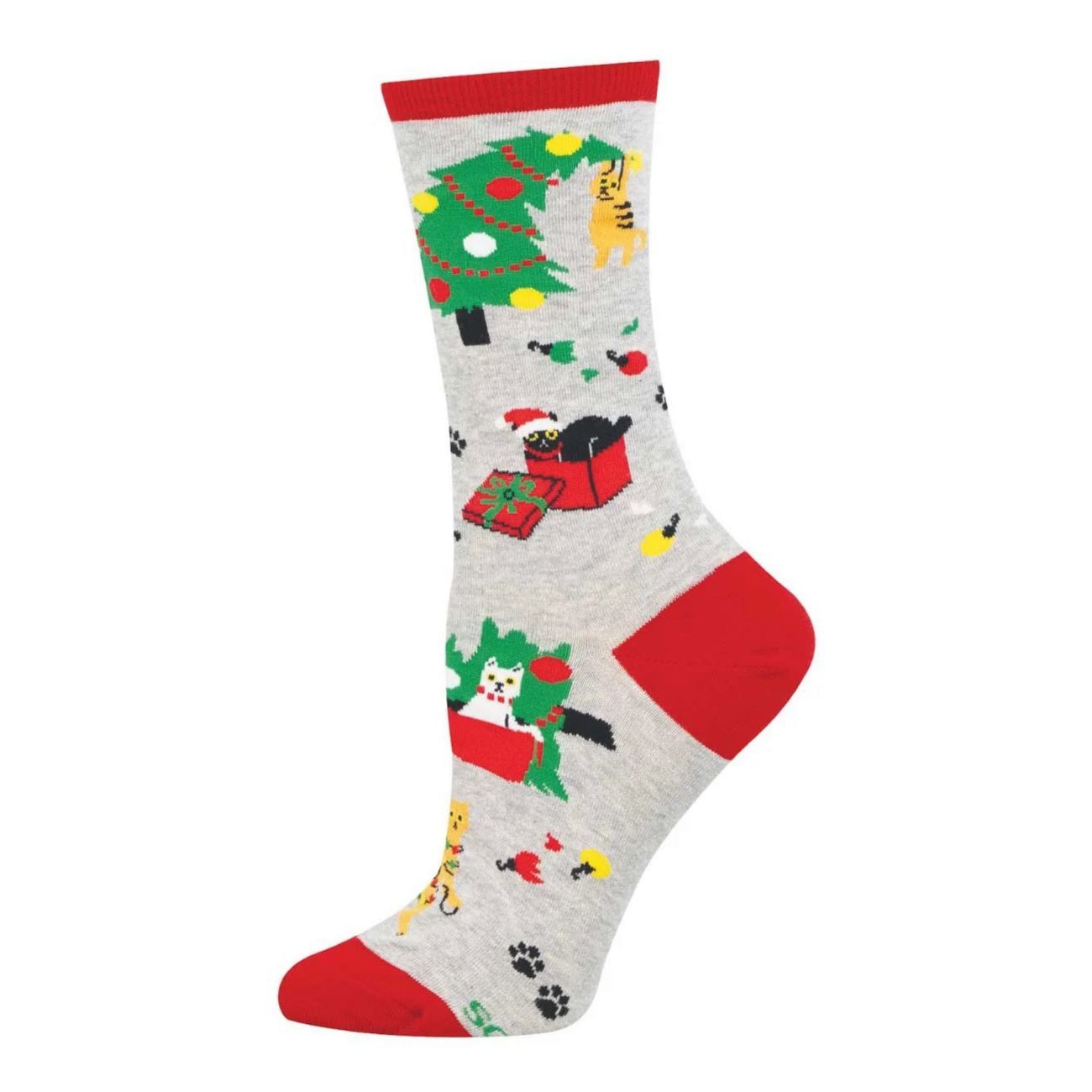 Kitty Christmas Chaos, Color: Light Gray Heather