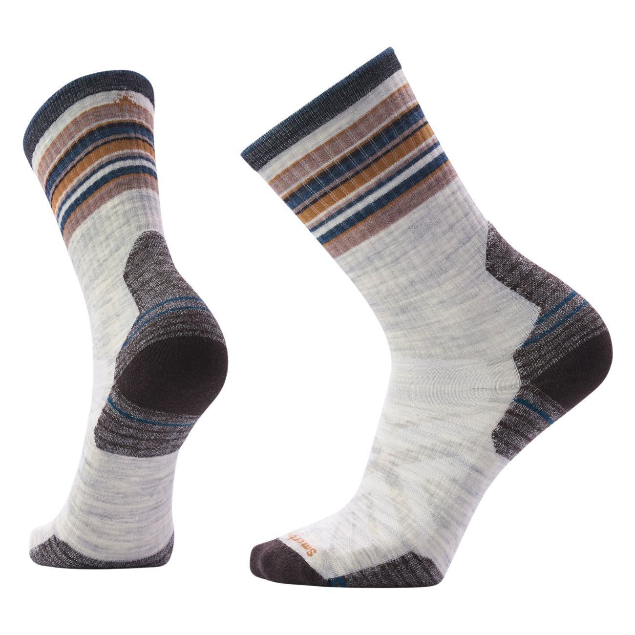 Hike Targeted Cushion Striped Crew, Color: Ash, Size: Medium