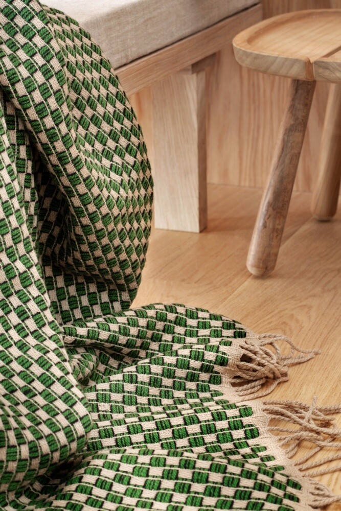 ISAK Green Meadow Throw Blanket