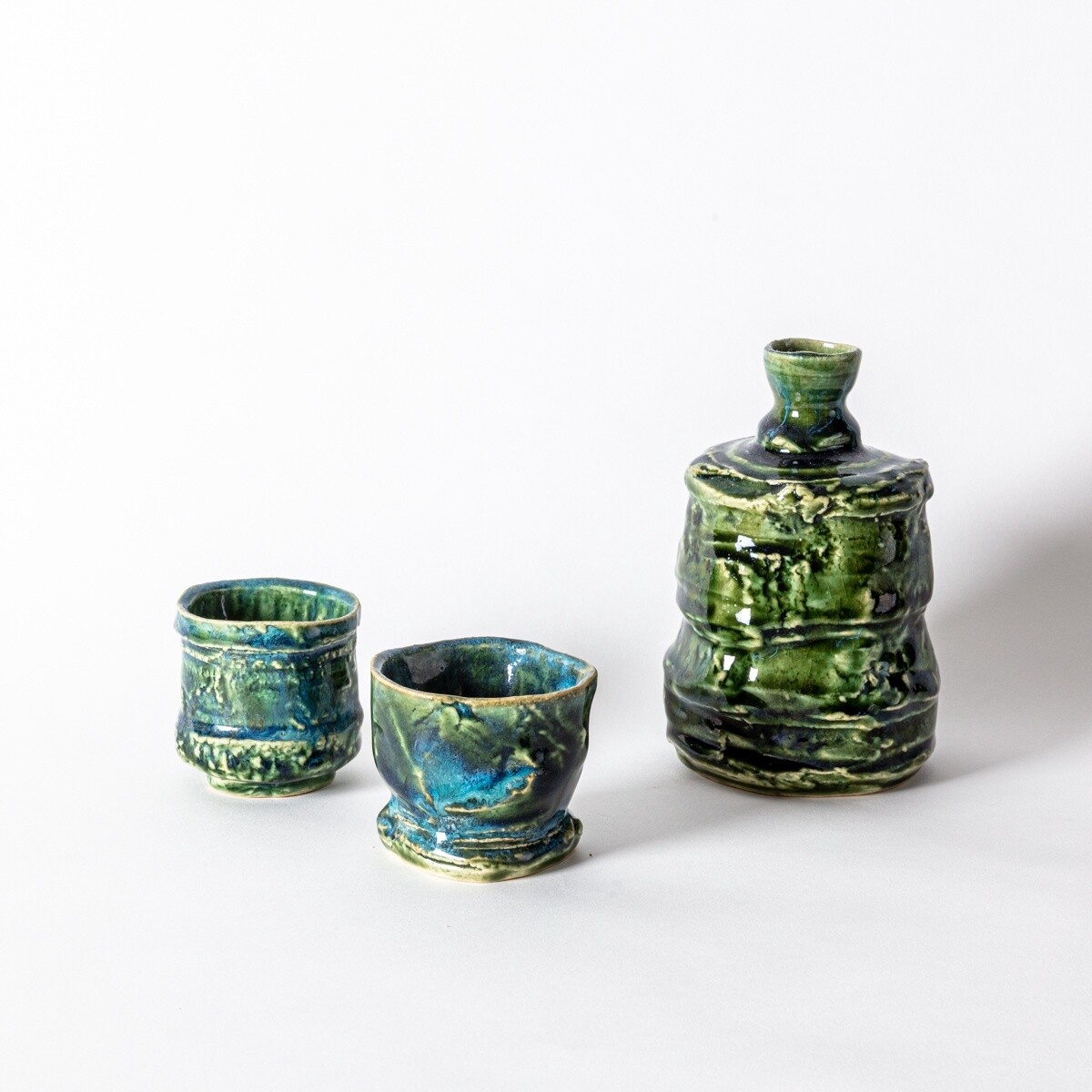 Sake Flask &amp; Cups Set n. 1