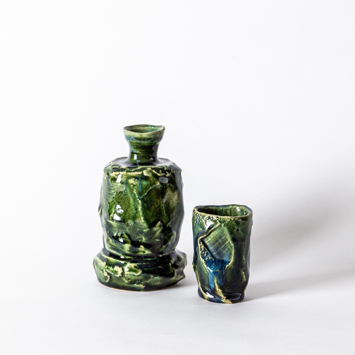 Sake Flask &amp; Cups Set n. 2