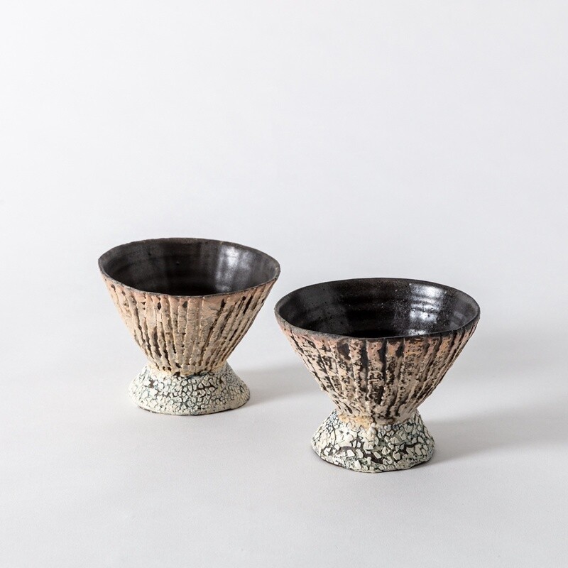 Pair of Cocktail Cups with Black Glaze