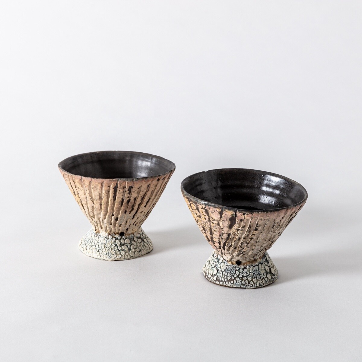 Pair of Cocktail Cups with Black Glaze