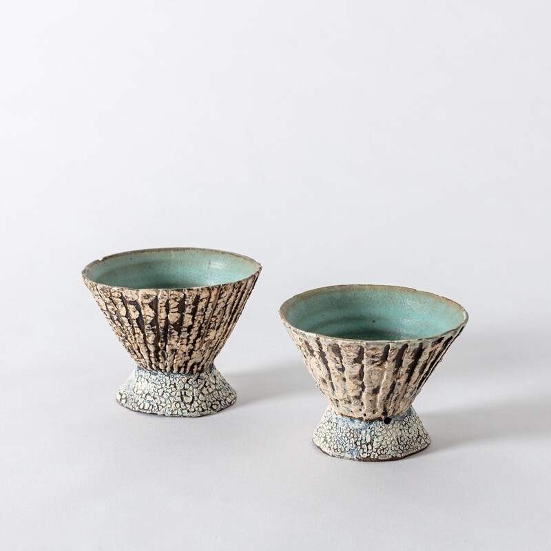 Pair of Cocktail Cups with Green Glaze