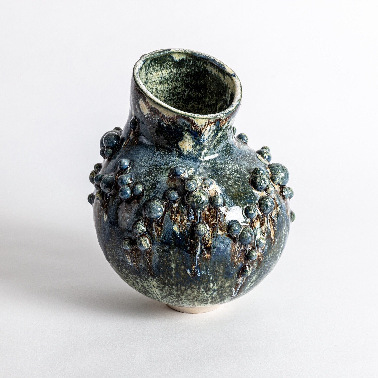 Large Ocean Blue Bubble Vase