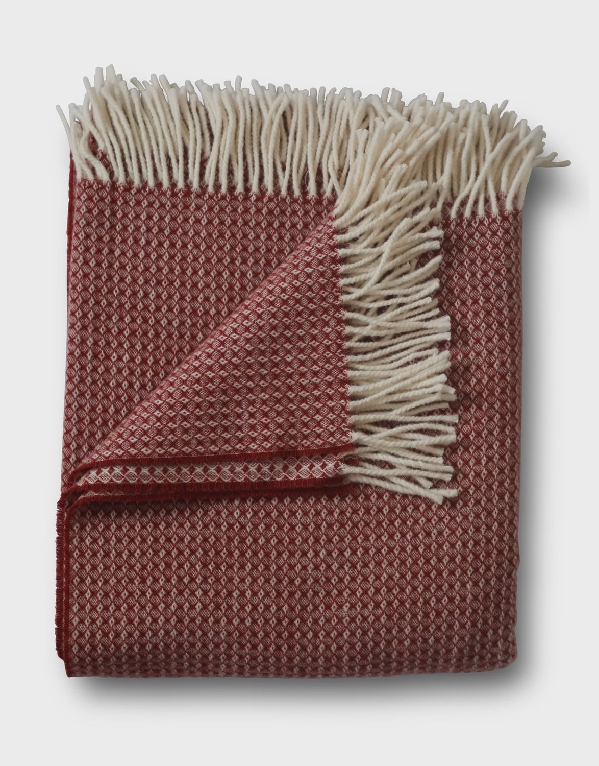 Diamond Merino and Cashmere Throw, Colour: Red Clay