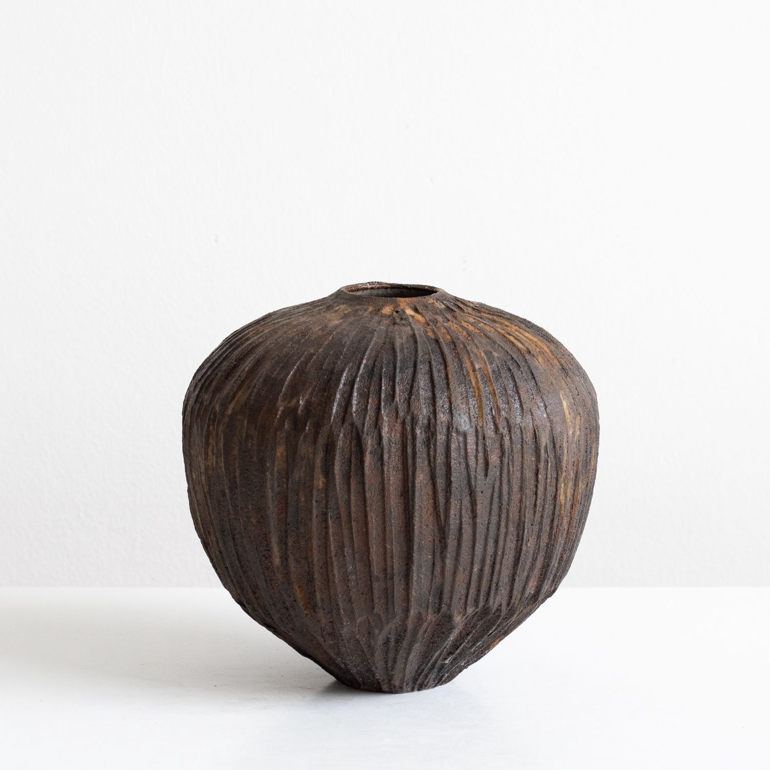 Dark Brown Mini Moon Vase