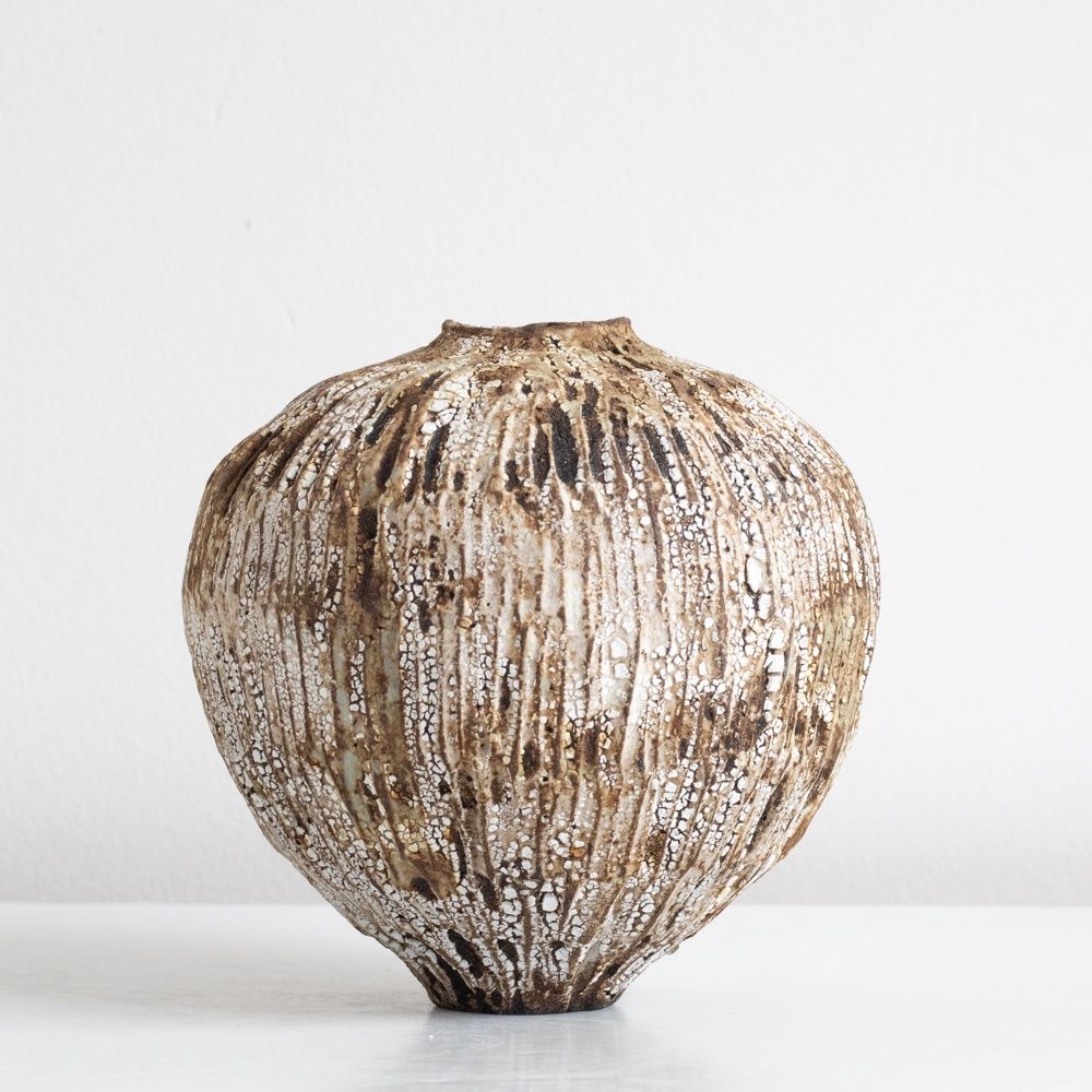 Golden Brown Mini Moon Vase