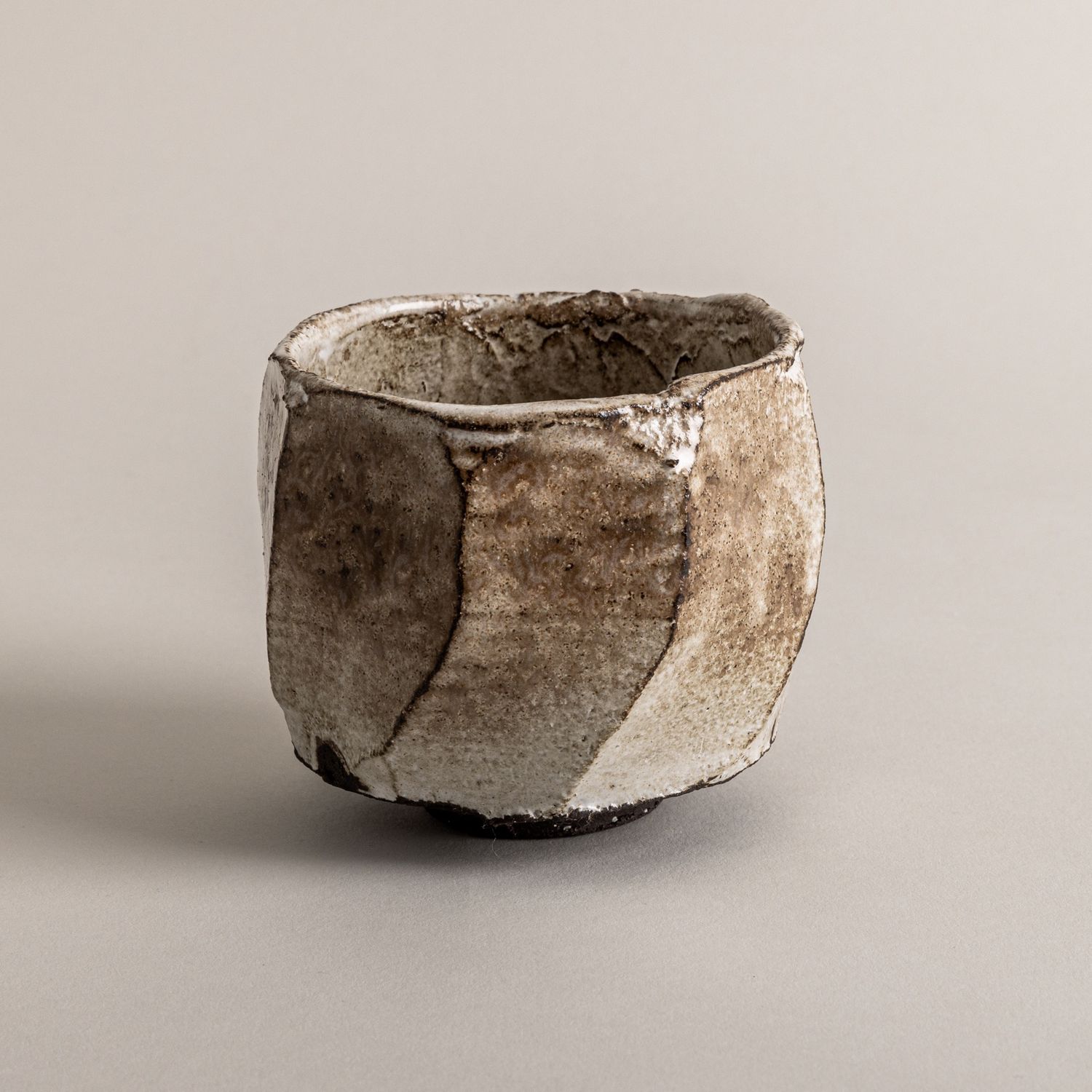 Black Kurinuki Chawan with White Glaze n. 2