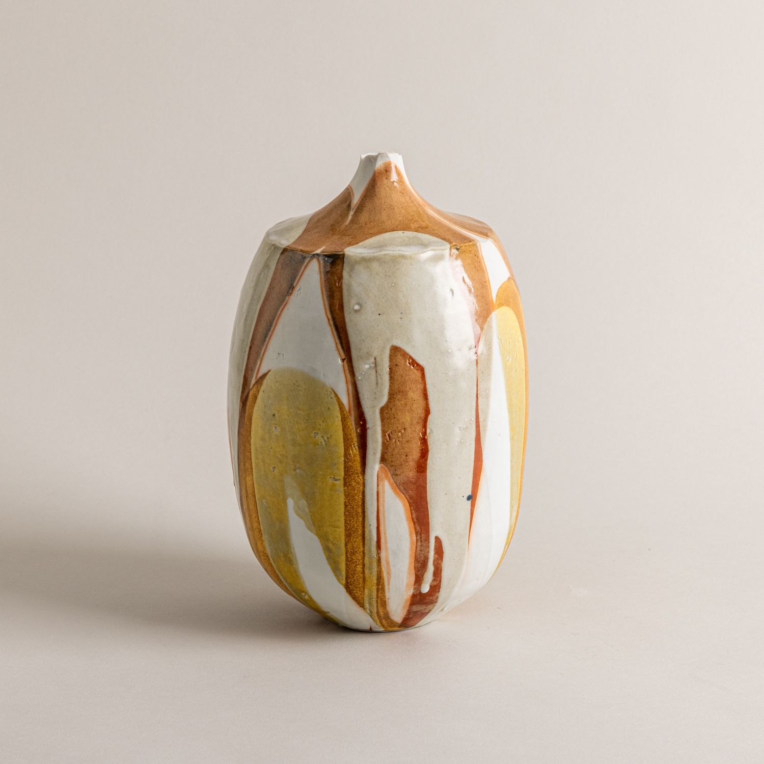 Orange and Yellow Porcelain Vessel n. 15