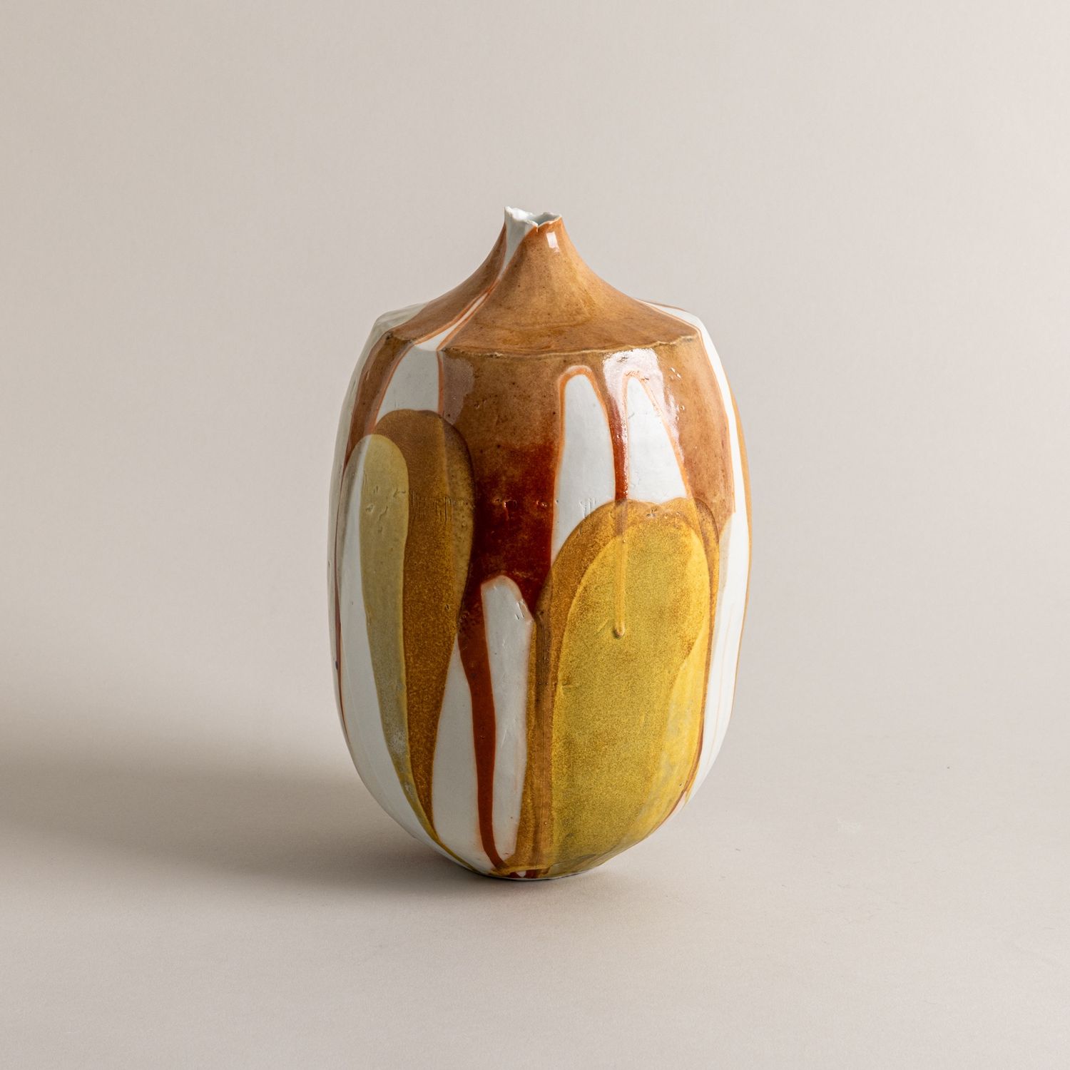 Orange and Yellow Porcelain Vessel n. 15
